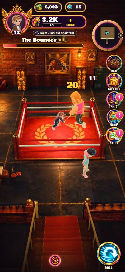 Fight in the boxing cellar ring against the Bouncer